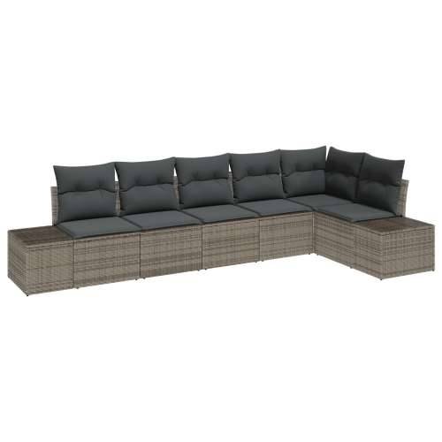 Set od 6 vrtnih sofa s jastučićima siva poli ratan Cijena
