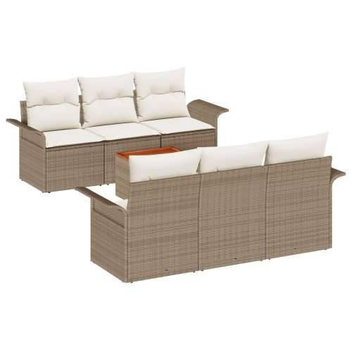 7 komadni Vrtni Sofa Set s Jastučićima Bež Poli Rattan Akacija Cijena