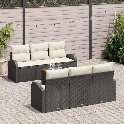7-dijelni vrtni sofa set s jastučićima Crni poli ratan akacija Cijena