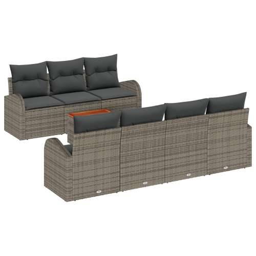 8 komadna vrtna sofa set s jastučićima siva poli ratan akacija Cijena