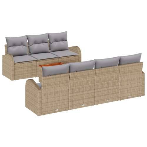 8-dijelni vrtni sofa set s jastučićima bež poli ratan akacija Cijena