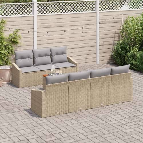 8-dijelni vrtni sofa set s jastucima bež poli ratan akacija Cijena