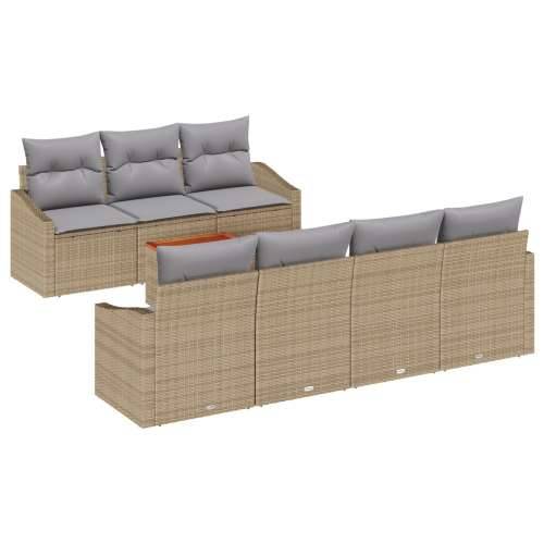8-dijelni vrtni sofa set s jastucima bež poli ratan akacija Cijena