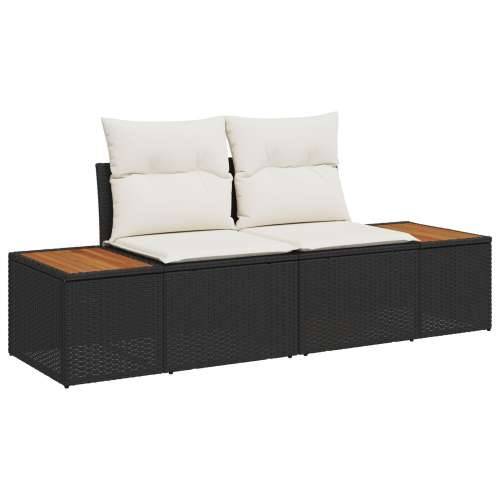 set od 6 vrtnih sofa s jastučićima crni poli ratan akacija Cijena