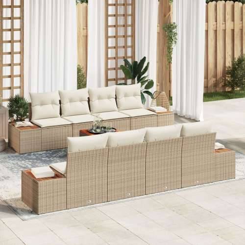 9-dijelni vrtni sofa set s jastučićima bež poli ratan akacija Cijena