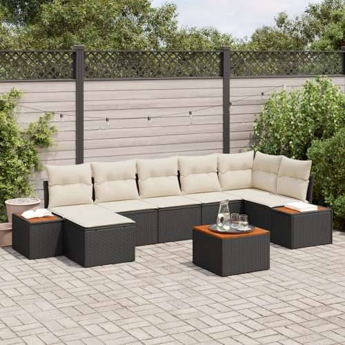 Set od 8 komada garniture za vrt s jastučićima Crni poli ratan akacija Cijena