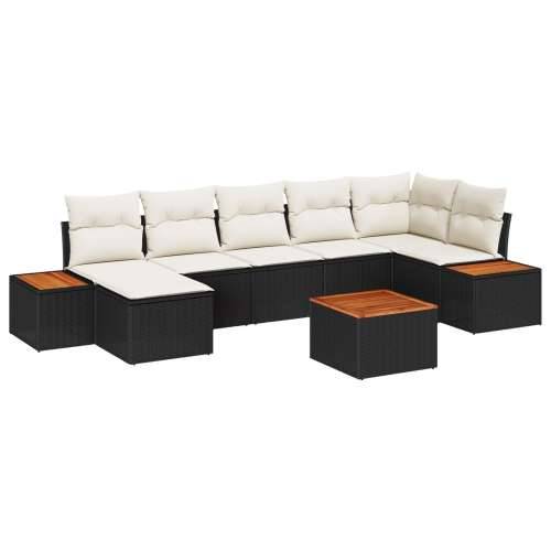 Set od 8 komada garniture za vrt s jastučićima Crni poli ratan akacija Cijena