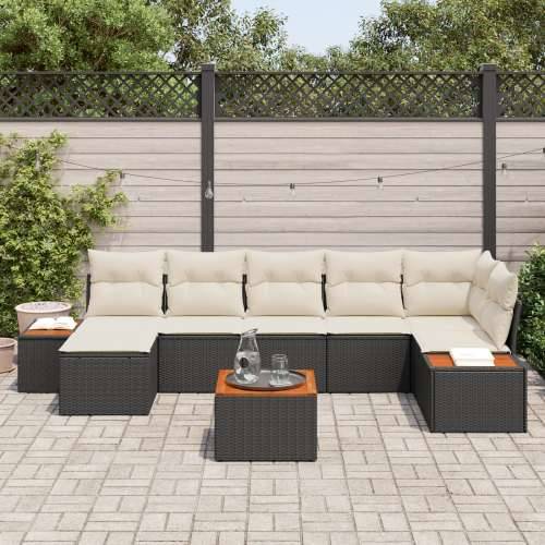 Set od 8 komada garniture za vrt s jastučićima Crni poli ratan akacija Cijena