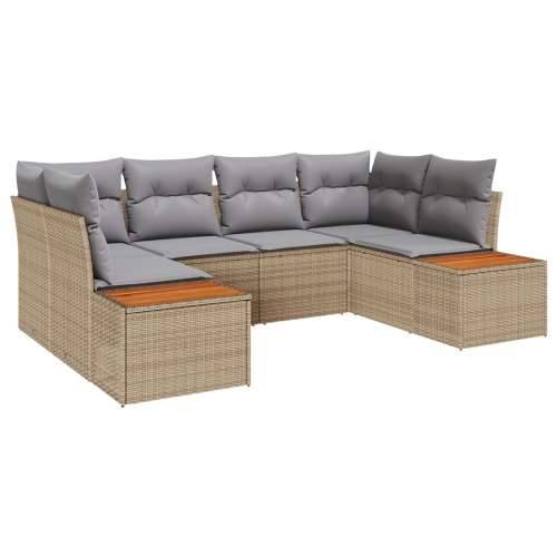 set vrtnih sofa od 6 s jastučićima, bež poli ratan akacija Cijena