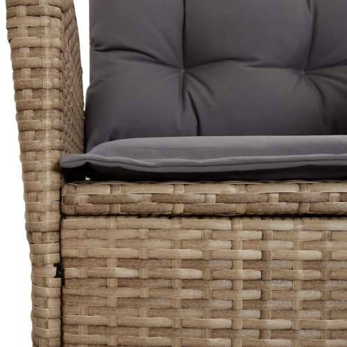 Vrtna garnitura - 9-dijelni vrtni blagovaonski set od poliratana s jastucima bež - 200 x 100 x 74 cm Sa naslonom za noge 8 Cijena