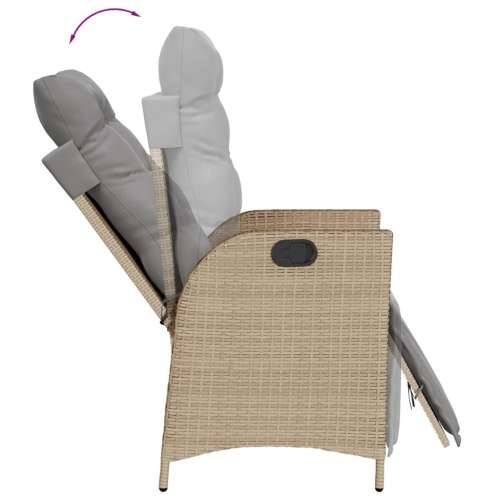 Vrtna garnitura - 9-dijelni vrtni blagovaonski set od poliratana s jastucima bež - 200 x 100 x 74 cm Sa naslonom za noge 8 Cijena