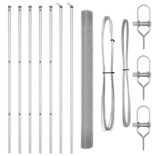 Set stupova ograde Set od 2 Pocinčani čelik 10 x 1.5 m Izdržljivo Cijena