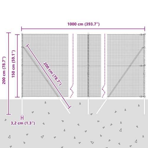 Set stupova ograde Set od 2 Pocinčani čelik 10 x 1.5 m Izdržljivo Cijena