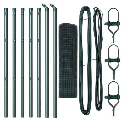 Set stupova ograde 2 kom Zeleni Metal 10 x 0.5 m Izdržljiv Cijena