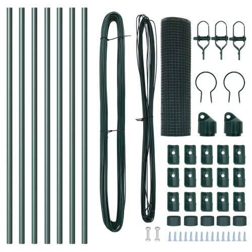 Set drvenih stupova Set od 2 Zelena Metal 10 x 0.5 m Izdržljivo Cijena