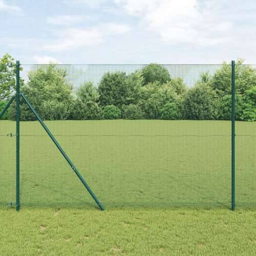 Zavarena Žičana Ograda s 7 Stupova Zelena 1.6x10 m Čelik Cijena