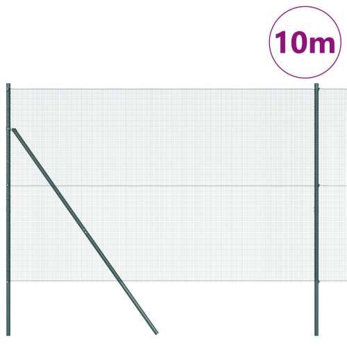 Zavarena Žičana Ograda s 7 Stupova Zelena 1.6x10 m Čelik Cijena