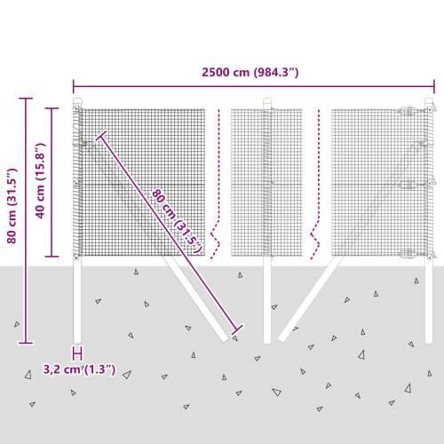 zavarena žičana ograda s 13 postova zelena 0.4x25 m čelik Cijena