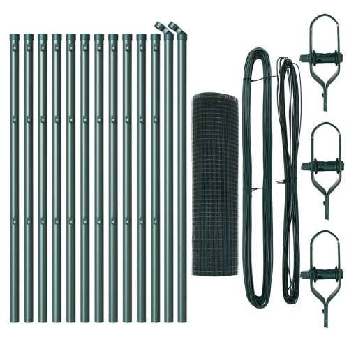 Set stupova za ograde Set od 2 Zelena Metal 25 x 0.5 m Izdžljiv Cijena