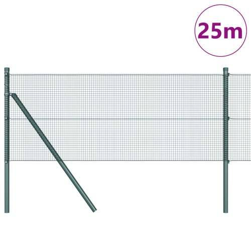 zavarena žičana ograda s 13 stupova Zelena 0.6x25 m Čelik Cijena
