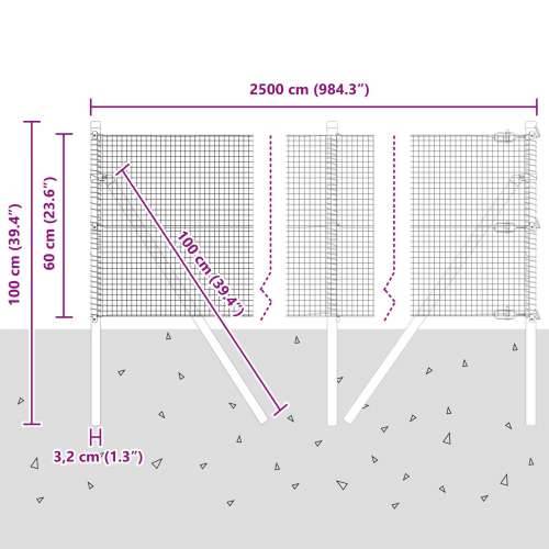 zavarena žičana ograda s 13 stupova Zelena 0.6x25 m Čelik Cijena