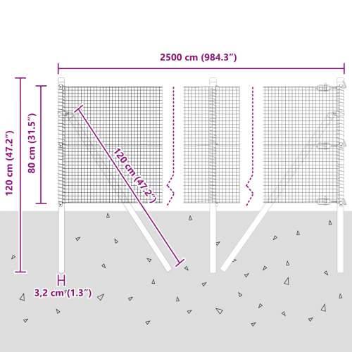 zavarena žičana ograda s 13 stupova zelena 0.8x25 m čelična Cijena