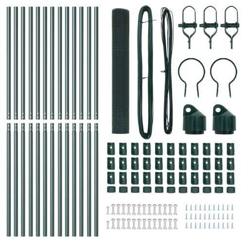 set metalnih stupova za ograde Set od 2 Zeleni Metal, PVC premaz Cijena