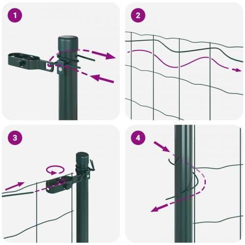 set metalnih stupova za ograde Set od 2 Zeleni Metal, PVC premaz Cijena