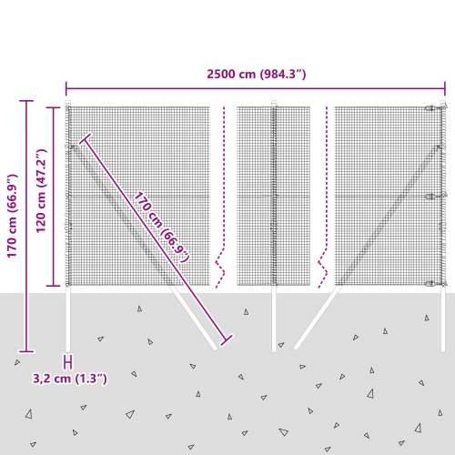 zavarena žičana ograda s 13 stupova Zeleni 1.2x25 m Čelik Cijena