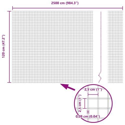 zavarena žičana ograda s 13 stupova Zelena 1.2x25 m Čelik Cijena