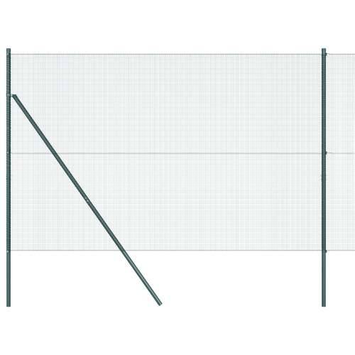 zavarena žičana ograda s 13 stupova, zelena 1.5x25 m, čelik Cijena