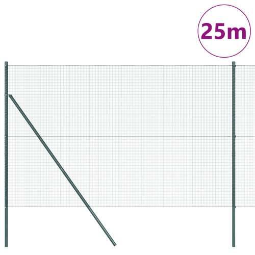 zavarena žičana ograda sa 13 stupova Zelena 1.6x25 m Čelik Cijena