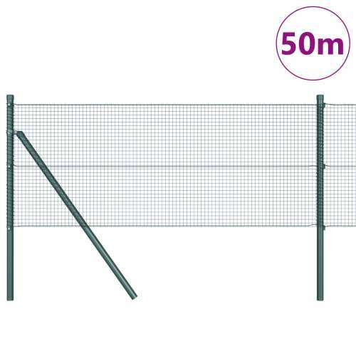 zavarena žičana ograda s 13 stupova zelena 0.8x50 m čelik Cijena