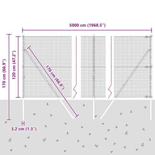zavarena žičana ograda s 13 stupova Zelena 1.2x50 m Čelik Cijena