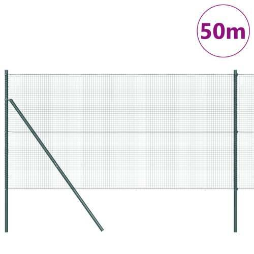 zavarena žičana ograda s 13 stupova Zelena 1.4x50 m Čelik Cijena