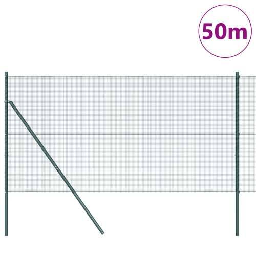 zavarena žičana ograda s 13 stupova Zelena 1.5x50 m Čelik Cijena
