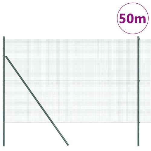 Zavarena žičana ograda s 13 stubova Zelena 1.5x50 m Čelik Cijena