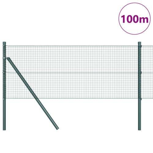 zavarena žičana ograda s 13 postova Zelena 0.8x100 m Čelik Cijena
