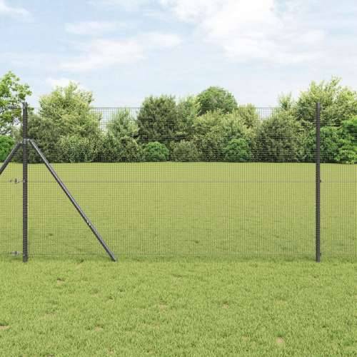 Zavarena žičana ograda s 7 postova, siva 1.4x10 m, čelik Cijena