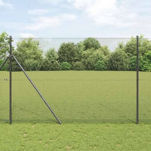 zavarena žičana ograda s 7 postova siva 1.6x10 m čelik Cijena