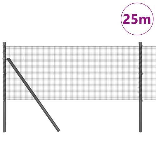 zavarena žičana ograda s 13 postova Siva 0.8x25 m Čelik Cijena