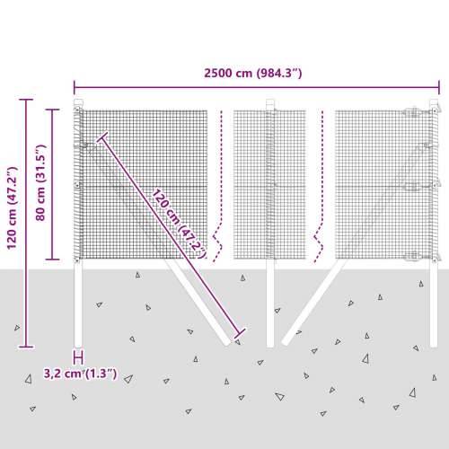 zavarena žičana ograda s 13 postova Siva 0.8x25 m Čelik Cijena