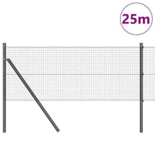 Zavarena žičana ograda s 13 stupova siva 0.8x25 m čelik Cijena