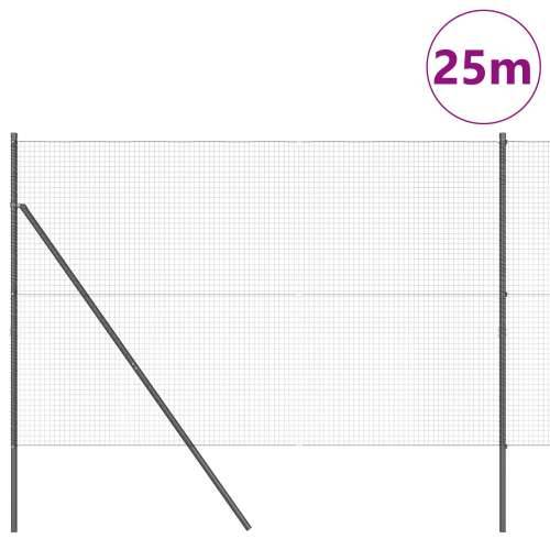 zavarena žičana ograda s 13 stupova siva 1.6x25 m čelik Cijena