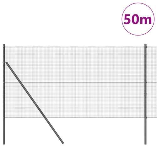 Zavarena Ograda s 13 Stupova Siva 1x50 m Čelična Cijena