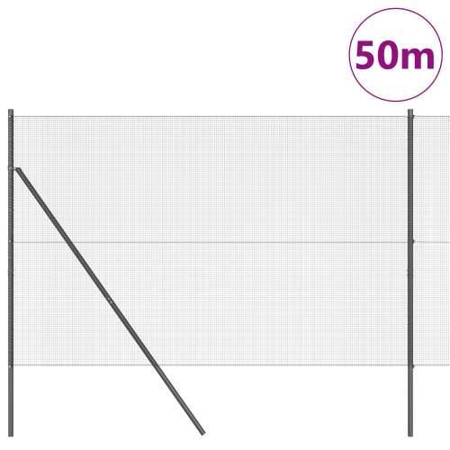 zavarena žičana ograda s 13 postova Siva 1.5x50 m Čelik Cijena