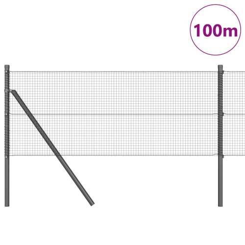 zavarena žičana ograda s 13 stupova siva 0.8x100 m čelik Cijena