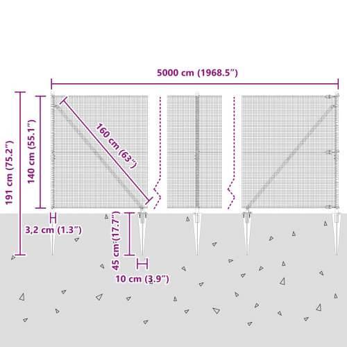 Zavarena žičana ograda s 13 šiljaka 1.4x50 m Pocinčani čelik Cijena