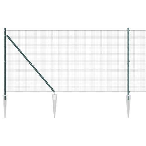 zavarena žičana ograda s 7 šiljkastih postova Zelena 1.4x10 m Čelik Cijena