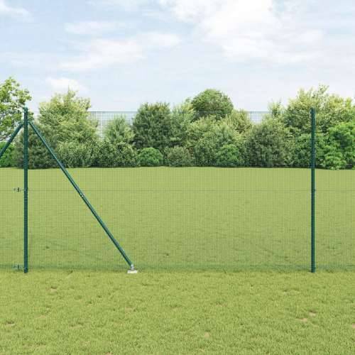 zavarena žičana ograda s 7 šiljcima zeleni 1,5x10 m čelik Cijena